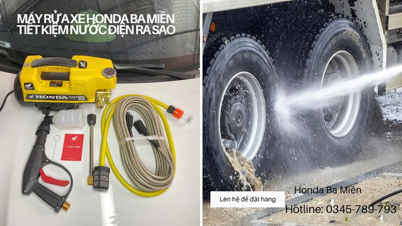 Máy rửa xe Honda Ba Miền tiết kiệm nước điện ra sao
