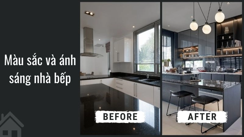 Màu sắc và ánh sáng nhà bếp