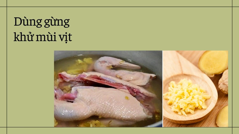 Dùng gừng làm cách khử mùi hôi của thịt vịt
